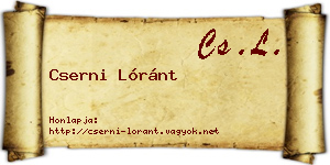 Cserni Lóránt névjegykártya