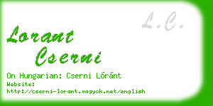 lorant cserni business card