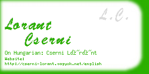 lorant cserni business card